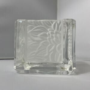 Partylite Floral Frosted Cube Candle Holder‎